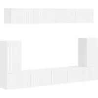 vidaXL Ensemble de meubles TV mural 5 pcs Blanc Bois composite