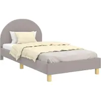 vidaXL Cadre de lit pour enfant avec tête de lit Gris clair 80 x 200 cm Bouclé