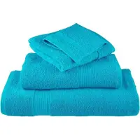 vidaXL Gants de Toilette 4 pcs Turquoise Coton