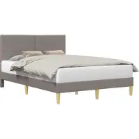 vidaXL Cadre de lit avec tête de lit taupe 160 x 200 cm Tissu
