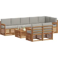 vidaXL Ensemble de canapés 9 pièces Naturel et gris clair Bois massif Acacia