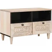 vidaXL Élément TV avec tiroirs Blanc 70 x 33 x 46 cm Bois composite