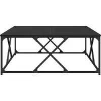 vidaXL Table basse noire imitation chêne 100 x 100 x 40 cm Bois composite
