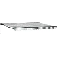 vidaXL Store à enroulement manuel, anthracite et blanc, 4 x 2 m