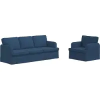 vidaXL Ensemble de canapés , 2 pièces, tissu bleu