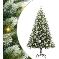 vidaXL Sapin de Noël artificiel à charnière avec neige en flocons