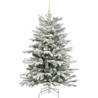 vidaXL Sapin de Noël Artificiel à Branches Articulées Blanc 150 cm