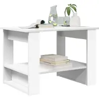 vidaXL Table basse blanche 72 x 50 x 50 cm Bois composite