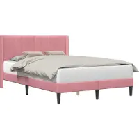 vidaXL Cadre de lit avec tête de lit rose 120 x 190 cm velours