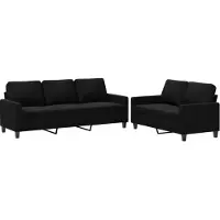 vidaXL Ensemble de canapés 2 pièces avec coussins Noir velours