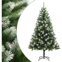 vidaXL Sapin de Noël artificiel à charnières avec neige floquée 180 cm