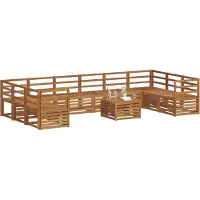 vidaXL Ensemble de meubles de jardin , 11 pièces, couleur naturelle