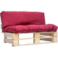 vidaXL Canapé d'extérieur palettes avec coussins en pin rouge