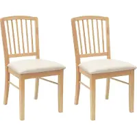 vidaXL Chaise de salle à manger 2 pcs Nature 50 x 52,5 x 91 cm