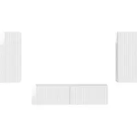 vidaXL : Ensemble de 2 meubles TV, blanc brillant, en panneaux de particules