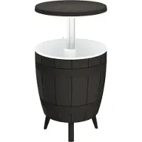 vidaXL Table 3 en 1 avec seau à glace Noir Polypropylène