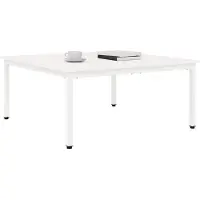vidaXL Table basse blanche 100 x 100 x 45 cm Pin massif