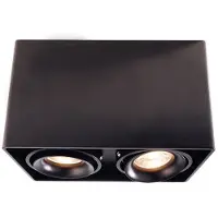 LIGHT IMPRESSIONS Projecteur double puissance dans un boîtier carré, Variante : max. 2 x 50W, 186 x 93 x 120 mm, noir