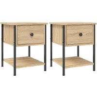 vidaXL Tables de chevet 2 pcs chêne sonoma 34x35,5x45 cm