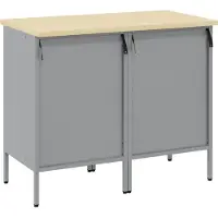 vidaXL Table de travail avec rangement, 2 pièces, noir et gris, 100 x 55 x 85 cm