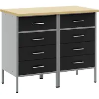 vidaXL Établi avec tiroirs 2 pcs noir et gris 100 x 55 x 85 cm