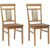 vidaXL Chaise de salle à manger 2 pcs Naturel Bois de caoutchouc massif