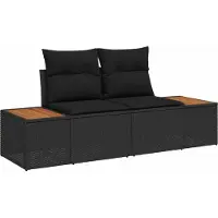 vidaXL Ensemble canapé de jardin 8 pcs noir poly rotin