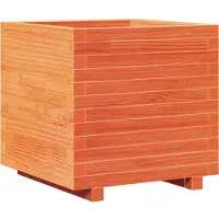 vidaXL Jardinière cire marron 50x50x49,5 cm bois de pin massif
