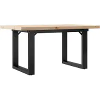 vidaXL Table basse piètement en O 80x50x40,5cm pin massif & acier