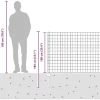 vidaXL Clôture européenne avec poteaux, 10 x 1 m, acier revêtu de PVC, gris