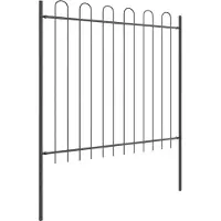 vidaXL Clôture de jardin Grey 1,7 x 1,5 m en acier thermolaqué