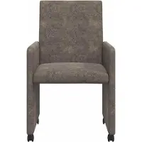 vidaXL : 2 chaises de salle à manger avec roulettes, revêtues en similicuir, couleur gris foncé