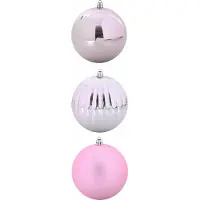 vidaXL Ensemble de Boules de Noël 3 pcs Rose Plastique