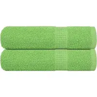 vidaXL Essuie-mains 2 pcs vert pomme 50x100 cm 360 g/m² 100% coton