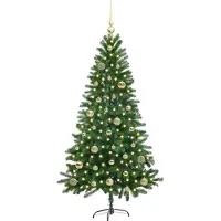 vidaXL Sapin de Noël avec 150 LED avec support Vert 150 cm PE