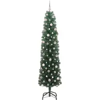 vidaXL Sapin de Noël artificiel Vert 240 cm PVC et acier et plastique