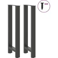 vidaXL Pieds de table de bar anthracite 2 pcs. 40x(100-101) cm acier