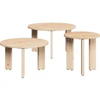 vidaXL Table Basse 3 Pcs Naturelle 47.5 X 47.5 X 27 Cm Lumarko !