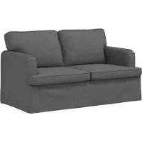 vidaXL Canapé 2 places gris foncé 144 x 80 x 85 cm tissu