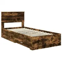 vidaXL Cadre de lit Chêne fumé 100 x 200 cm Bois d'ingénierie