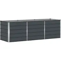 vidaXL Jardinière Anthracite 240 X 80 X 75 Cm Acier