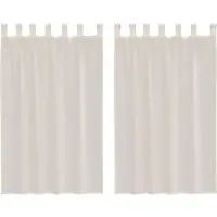 vidaXL Voile Rideaux avec patte 2 pcs. Crème