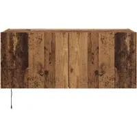 vidaXL Meuble TV avec éclairage LED, aspect bois ancien, 100 x 35 x 41 cm, aggloméré