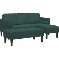 vidaXL Ensemble de canapés, 2 pièces, polyester vert foncé