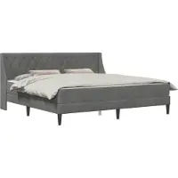 vidaXL Cadre de lit avec matelas gris foncé 200 x 200 cm velours