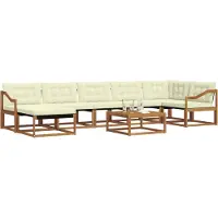 vidaXL Ensemble de canapés d'extérieur 22 pièces Naturel et crème Bois massif d'acacia