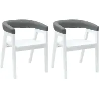 vidaXL Chaise de salle à manger 2 pcs Blanc 54 x 57 x 73 cm Bois massif de caoutchouc