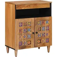 vidaXL Buffet avec rangement Naturel 60 x 33,5 x 75 cm Bois massif Mango