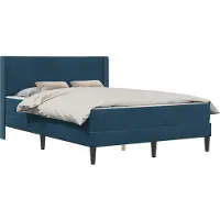 vidaXL Lit avec matelas et tête de lit, bleu, 140 x 190 cm, velours
