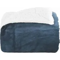 vidaXL Jeté Bleu marine 130 x 150 cm Toison